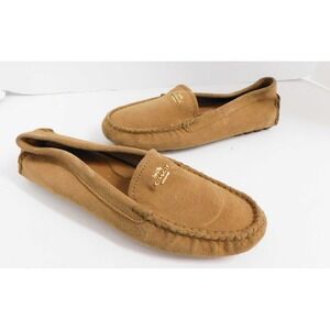 COACH AMBER LIGHT BROWN SUEDE DRIVING‎ SHOES MOCCASIN size 7.5 B